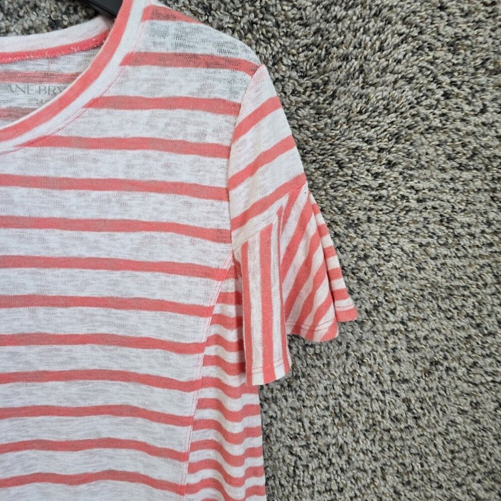 Lane Bryant Top Womens‎ Plus 14/16 Pink Striped Scoop Neck Rayon Blend Ladies - Picture 2 of 7